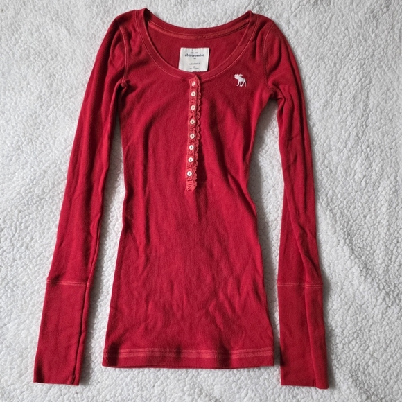 Abercrombie vintage ribbed long sleeve button up henley - Picture 3 of 6